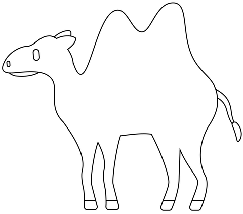 Bactrian Camel Emoji Coloring Page